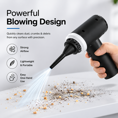 Mini Portable 3-in-1 Vacuum Cleaner – Cordless Handheld for Home, Car & Desk