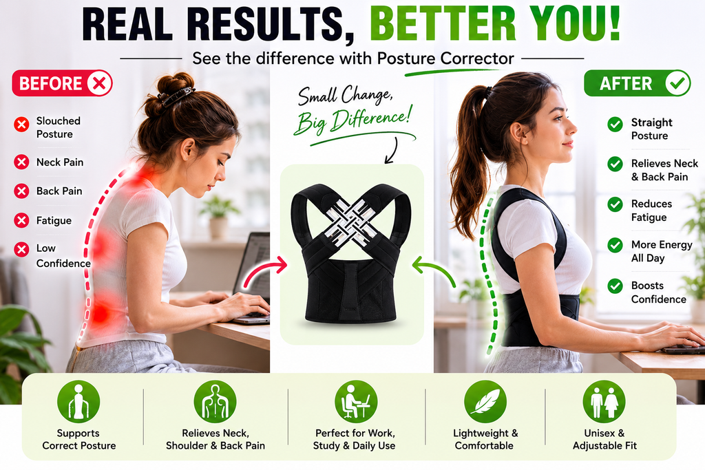 Posture Corrector Belt for Men & Women – Adjustable Back & Shoulder Support