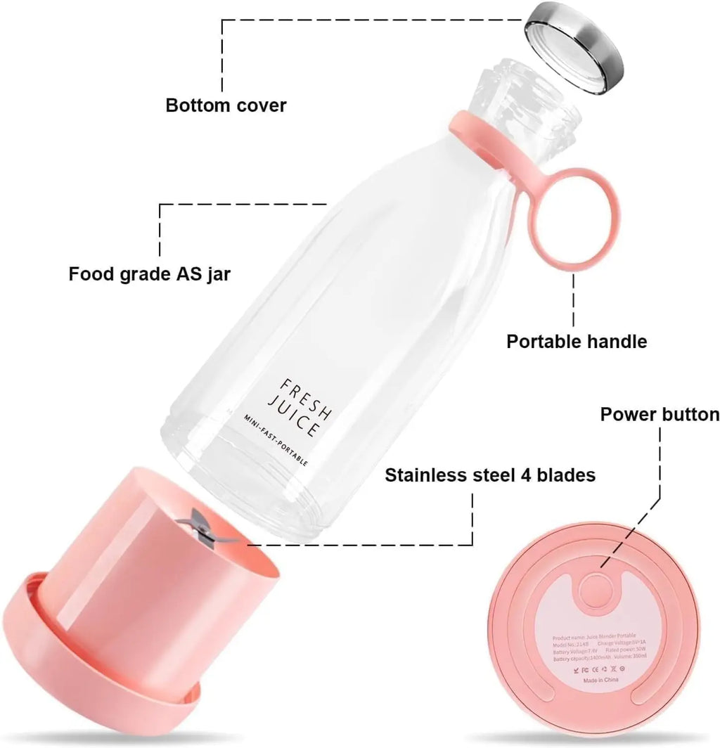 Portable Mini Juice Blender – USB Rechargeable Travel Blender for Smoothies & Shakes